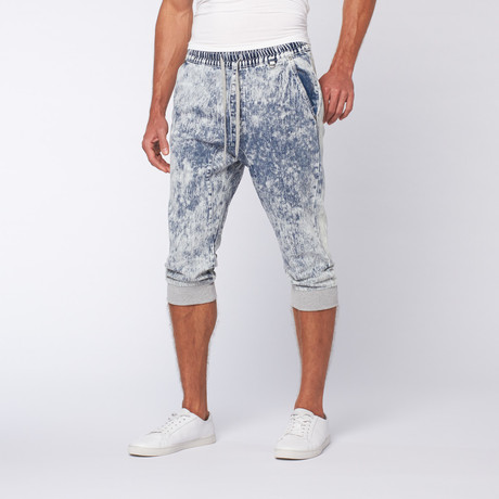 Denim Jogger Shorts // Ice Blue (S)