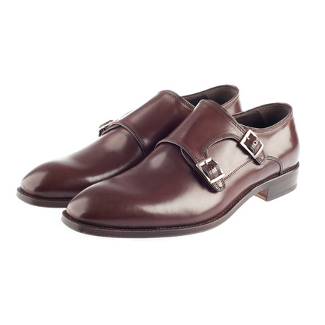 Ripon Leather Double Monk Strap // Brown (7.5)