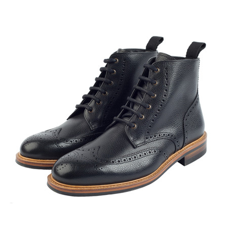 Bourton Grain Leather Boot // Black (UK: 7)