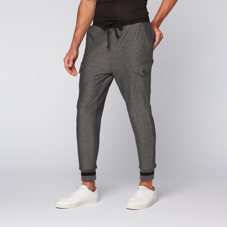 Carter Knit Cargo Jogger // Black Marled (S)