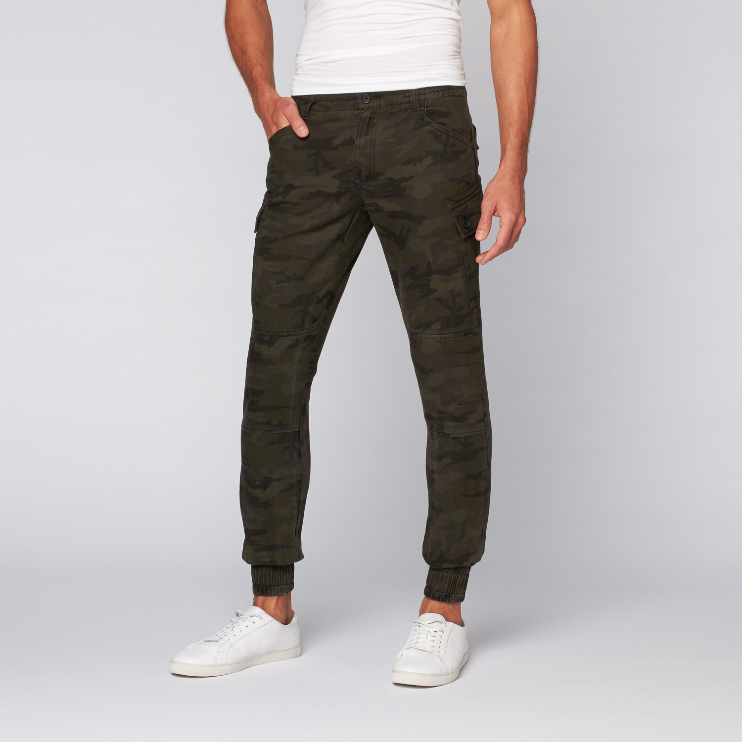 camo twill joggers