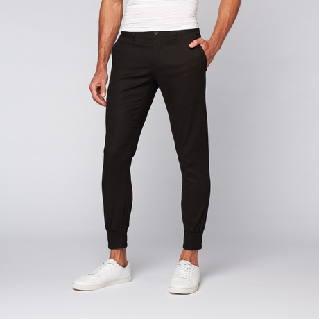 The New Standard Edition // Jordan Slim Lightweight Stretch Twill Jogger // Black (28WX32L)