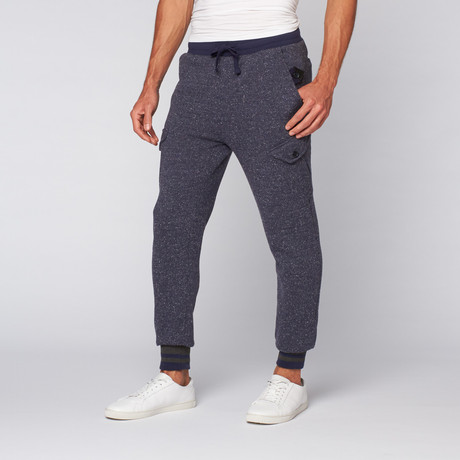 Carter Wool Blend Sweater Knit Jogger // Speckled Navy (S)