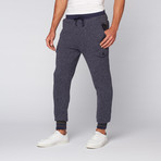 Carter Wool Blend Sweater Knit Jogger // Speckled Navy (L)