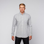 Naked Truth Small Print Long Sleeve Button Up // White (S)