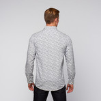 Naked Truth Small Print Long Sleeve Button Up // White (2XL)