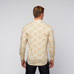 Psycho Flower Long Sleeve Button Up // Yellow (L)