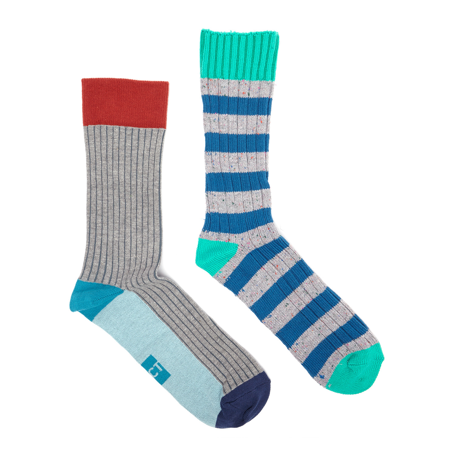 PACT // Heather Color Block Ribbed + Sapphire Color Block Crew Sock ...