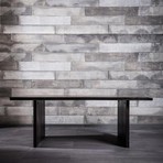 Freeform Dining Table + Wood Legs // Black Wash (94"L x 44"W x 30"H)