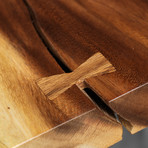 Freeform Suar Wood Coffee Table // Wooden Legs