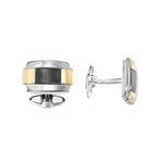 Rolled Top + Hematite Cufflink