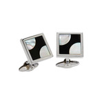 Onyx + Mother of Pearl Polkadot Cufflink