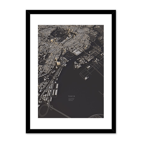 Tokyo City Map // Framed Print (16"L x 20"H)