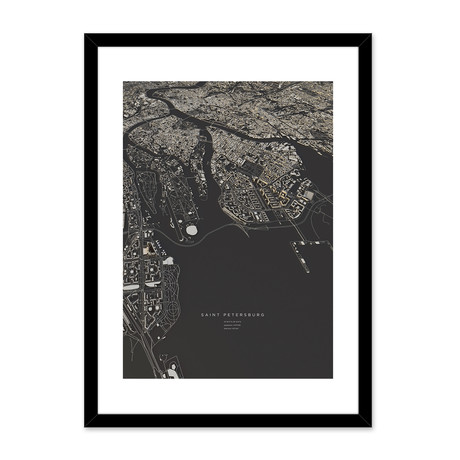 Saint Petersburg City Map // Framed Print (16"L x 20"H)