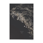 Monaco City Map // Aluminum Print (16"L x 24"H)