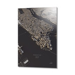 Manhattan City Map II // Aluminum Print (16"L x 24"H)