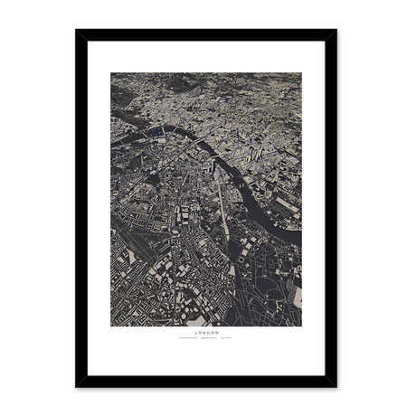London City Map // Framed Print (16"L x 20"H)