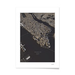 Manhattan City Map II // Framed Print (16"L x 20"H)