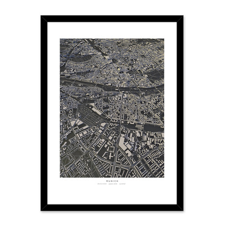 Munich City Map // Framed Print (16"L x 20"H)
