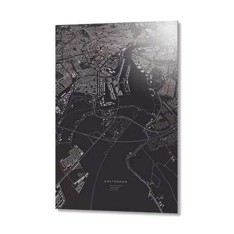 Amsterdam City Map // Aluminum Print (16"L x 24"H)