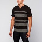 V-Notch Striped Tee // Grey (L)