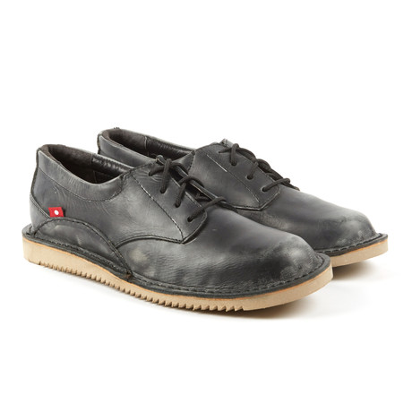 Sodoro Leather Combat Sneaker // Black + Grey (US: 7)