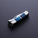 Miniature Folding Knife // Bone Handle (Blue)