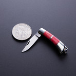 Miniature Folding Knife // Bone Handle (Blue)