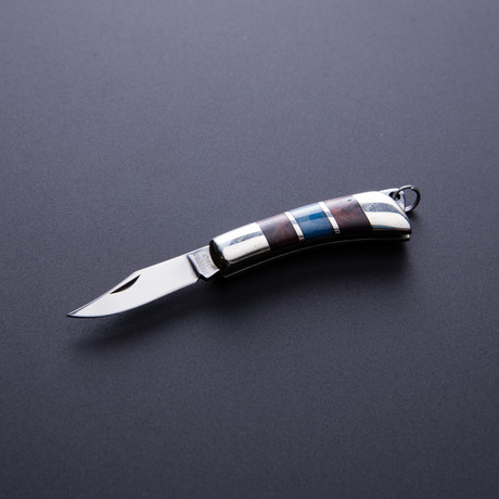 Miniature Folding Knife // Bone Handle + Briar Wood