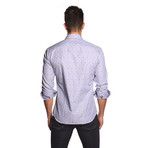 THOMAS Button-Up Shirt // Powder Blue Mini Square (M)