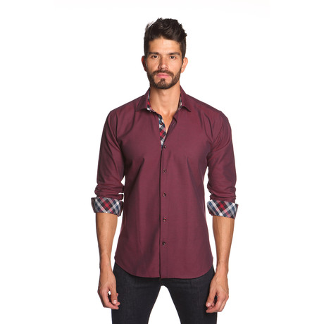 THOMAS Button-Up Shirt // Dark Burgundy (S)