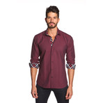 THOMAS Button-Up Shirt // Dark Burgundy (XL)