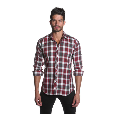 OTT Button-Up Shirt // Burgundy Check (S)