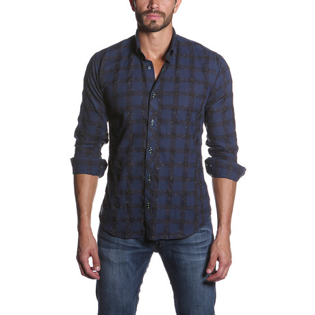 Jared Lang // KALI Button-Up Shirt // Blue + Black (S)