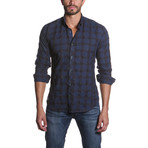 Jared Lang // KALI Button-Up Shirt // Blue + Black (L)