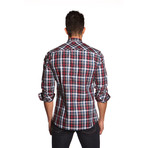 AVERY Button-Up Shirt // Burgundy Check (XL)