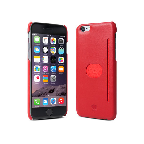 Wall St. Genuine Leather Case with Protective Film // iPhone 6  (Red)