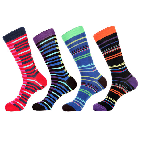 Dancing Stripe Socks // Pack of 4