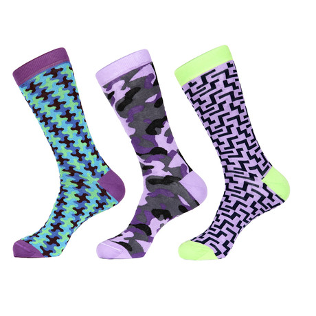 Camo Jigsaw Socks // Pack of 3