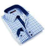 Button Up Dress Shirt // Multi-Blue Plaid (S)