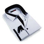 Button Up Dress Shirt // Light Grey Check (XL)