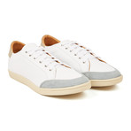 Eren Leather + Suede Sneaker // White + Grey + Sand (US: 10.5)
