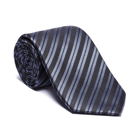 Silk Tie // Black Multi Stripe