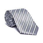 Silk Tie // Grey + White Shadow Stripe