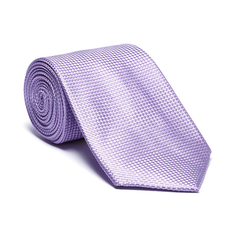 Silk Tie // Purple Micro Check