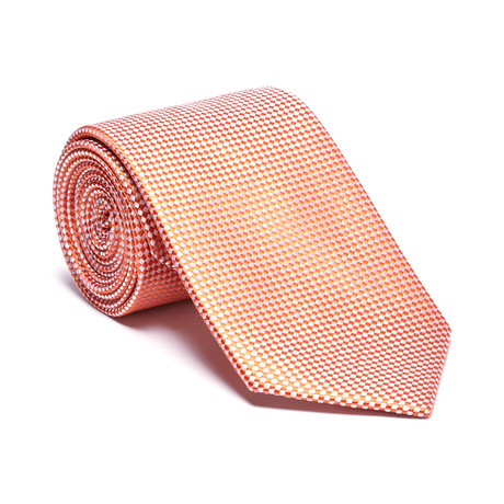 Silk Tie // Orange Micro Check
