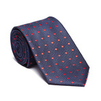 Silk Tie // Navy + Red Polka Dot