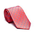 Bertigo // Silk Tie // Red + Sky Blue Quatrefoil