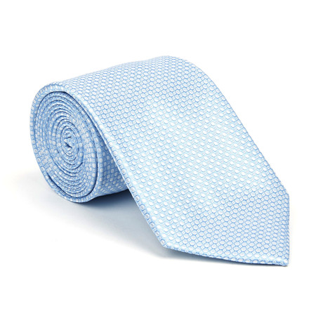 Silk Tie // Light Blue Circle Pattern