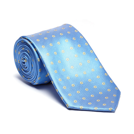 Silk Tie // Light Blue + Yellow Micro Floral
